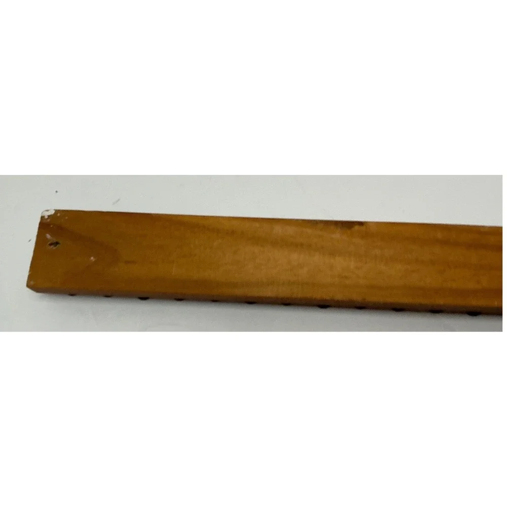 Vintage Tie Rack Belt Organizer Wood Brass Wall‎ Mount 18 Inch Mid Century